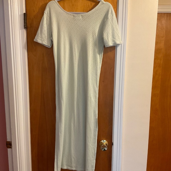Laura Tyler At Home Pale Green Nightgown Sz S Short Sleeves Slits Sheer - Picture 4 of 10